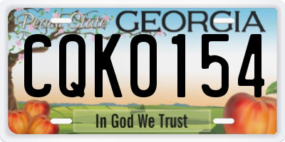 GA license plate CQK0154