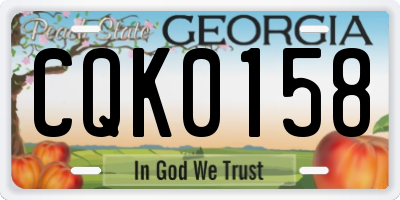 GA license plate CQK0158
