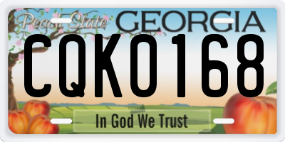 GA license plate CQK0168