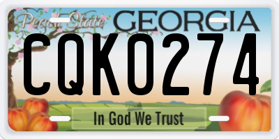 GA license plate CQK0274