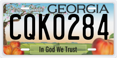 GA license plate CQK0284