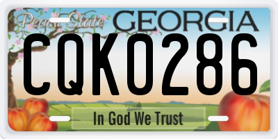 GA license plate CQK0286