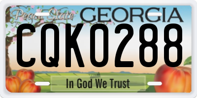 GA license plate CQK0288
