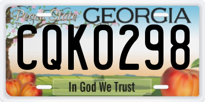 GA license plate CQK0298