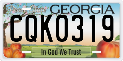 GA license plate CQK0319