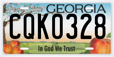 GA license plate CQK0328