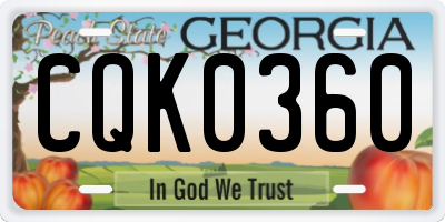 GA license plate CQK0360