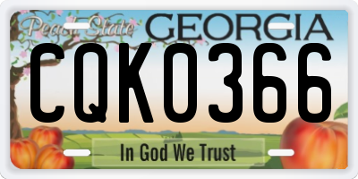 GA license plate CQK0366