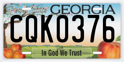 GA license plate CQK0376