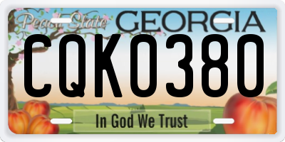 GA license plate CQK0380