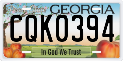 GA license plate CQK0394