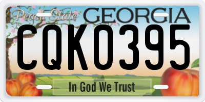 GA license plate CQK0395