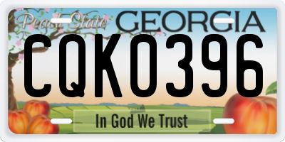GA license plate CQK0396