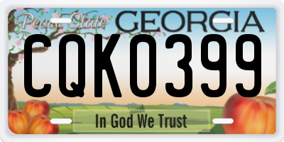 GA license plate CQK0399
