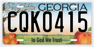 GA license plate CQK0415