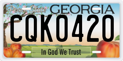 GA license plate CQK0420