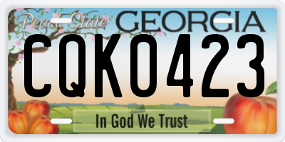 GA license plate CQK0423