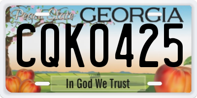 GA license plate CQK0425