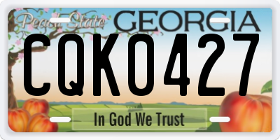GA license plate CQK0427