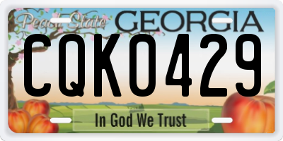 GA license plate CQK0429