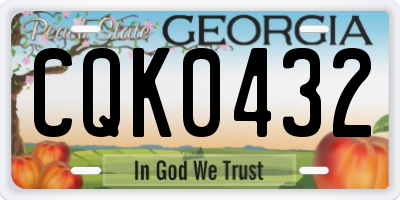 GA license plate CQK0432