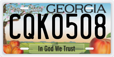 GA license plate CQK0508