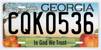 GA license plate CQK0536