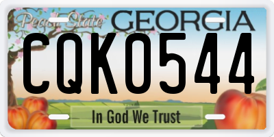 GA license plate CQK0544