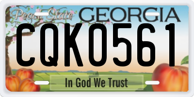 GA license plate CQK0561