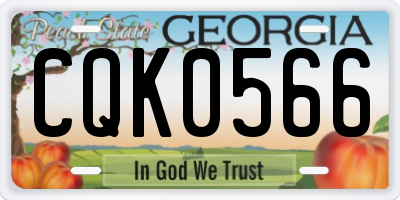 GA license plate CQK0566