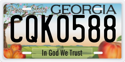 GA license plate CQK0588