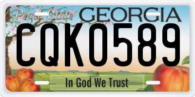 GA license plate CQK0589