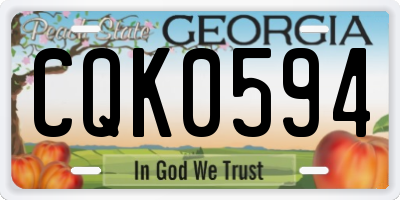 GA license plate CQK0594