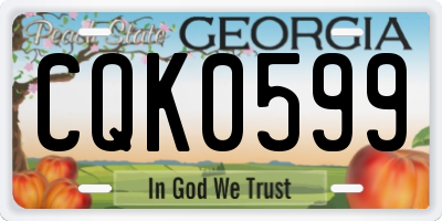 GA license plate CQK0599