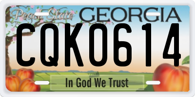 GA license plate CQK0614
