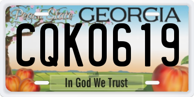 GA license plate CQK0619