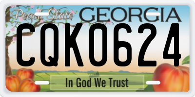 GA license plate CQK0624