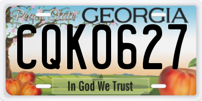 GA license plate CQK0627