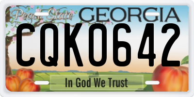 GA license plate CQK0642