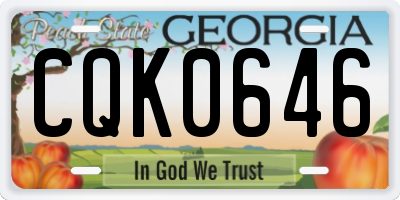 GA license plate CQK0646
