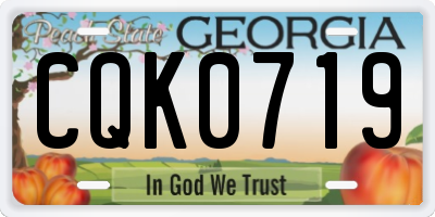 GA license plate CQK0719