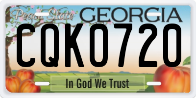 GA license plate CQK0720