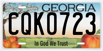 GA license plate CQK0723