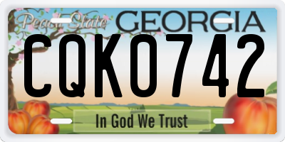 GA license plate CQK0742