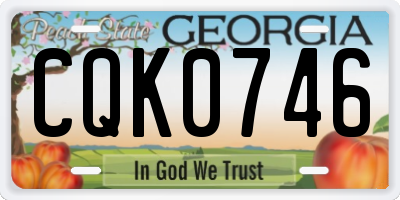 GA license plate CQK0746