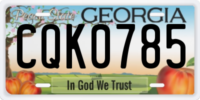GA license plate CQK0785