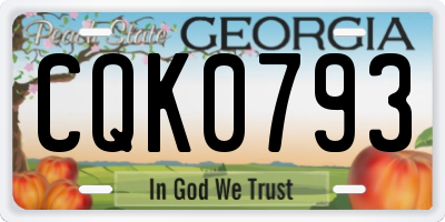 GA license plate CQK0793