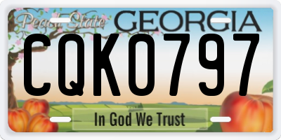 GA license plate CQK0797