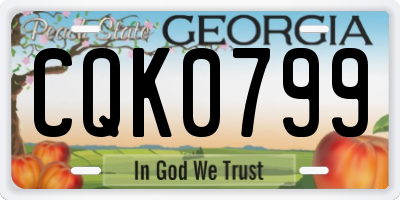 GA license plate CQK0799