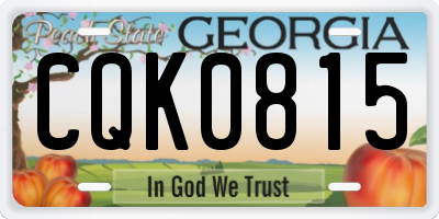 GA license plate CQK0815